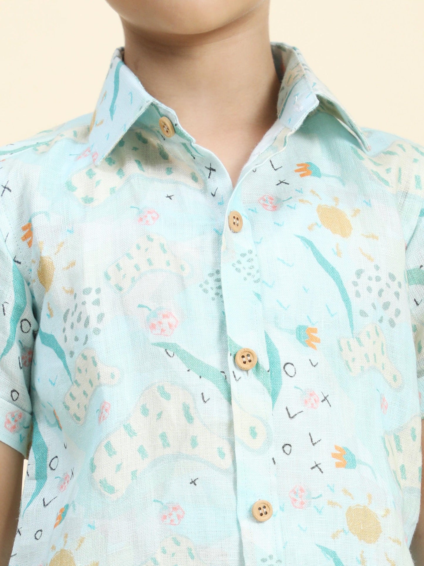 Waterlife Printed Pure Linen Premium Co-ords - Funny Bones Clothings