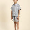 Dino Print Pure Linen Shirt