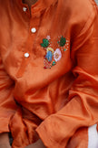 Wild Bloom Pure Silk Hand Embroidered  Kurta Pajama Set