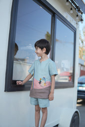 The Peony Cascade Applique Work Premium Linen Coord Set