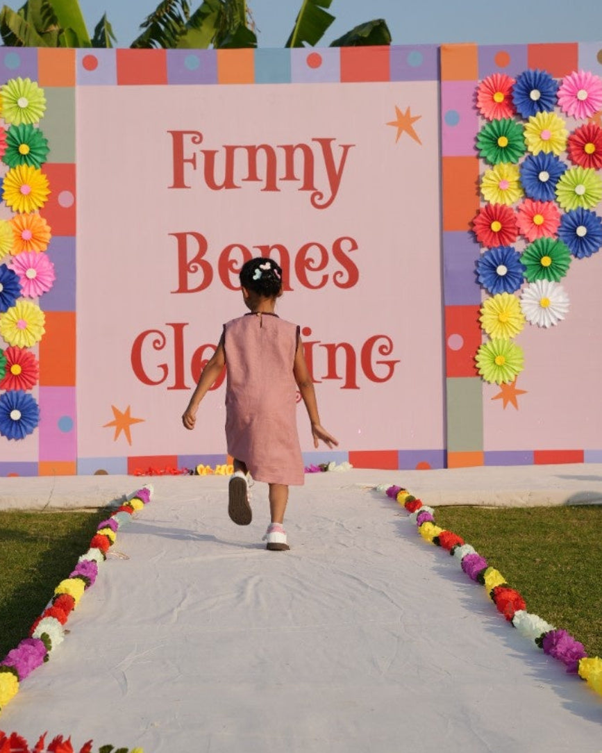 Ancient Valley Appliqué Handwork Premium Linen Dress