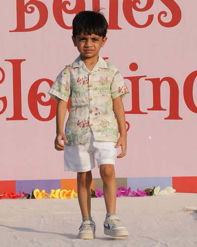 The Squirrel Picnic Print Premium Linen Coord Set