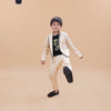 Jacket Pants Styled Pure Linen Co-ords (Beige Colour) - Funny Bones Clothings