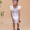 Pure White Above Knee Length Dress - Funny Bones Clothings
