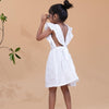 Pure White Above Knee Length Dress - Funny Bones Clothings