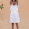 Pure White Above Knee Length Dress - Funny Bones Clothings