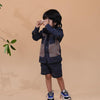 Designer Pocket Pure Linen Coord (Charcoal Grey brown Colour) - Funny Bones Clothings