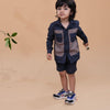 Designer Pocket Pure Linen Coord (Charcoal Grey brown Colour) - Funny Bones Clothings