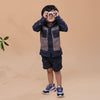 Designer Pocket Pure Linen Coord (Charcoal Grey brown Colour) - Funny Bones Clothings