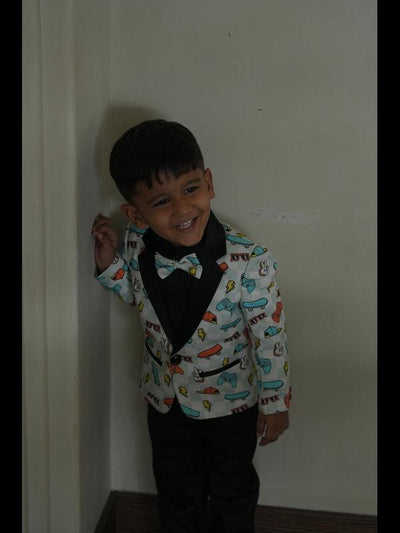 Skates Print Pure Linen Blazer Set - Funny Bones Clothings