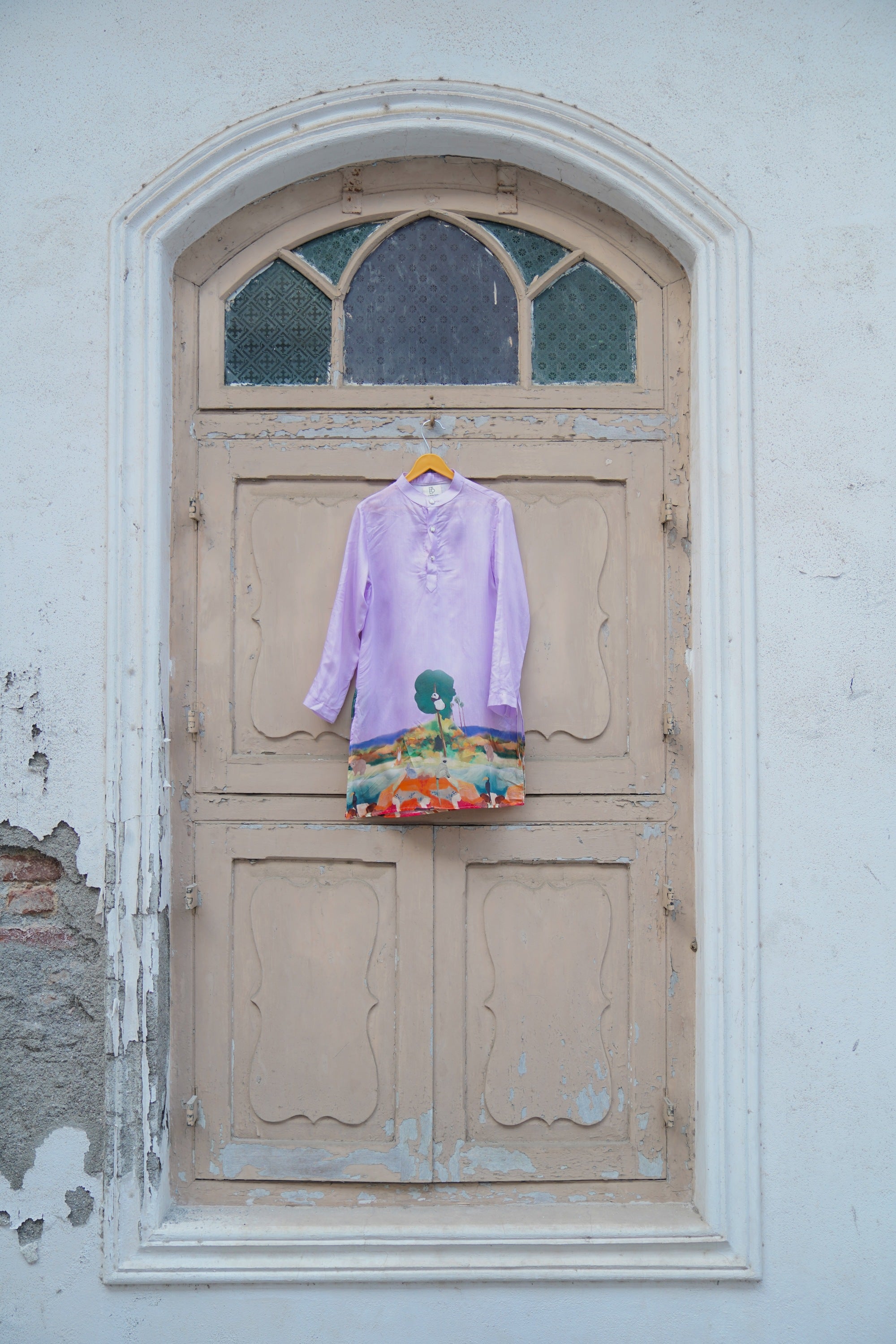 Lavender Horizon Pure Muslion Silk Kurta Pajama Set