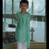 Designer Pleats Pure Muslin Silk Kurta Pyjama Set - Mint Green Color - Funny Bones Clothings