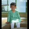 Designer Pleats Pure Muslin Silk Kurta Pyjama Set - Mint Green Color - Funny Bones Clothings