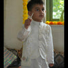 Pearls embedded Waterlife Pure Muslin Silk Koti Kurta Pajama Set - Funny Bones Clothings