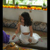 Pearls embedded Waterlife Handwork Pure Muslin Silk Top & Skirt Set - Off White Color - Funny Bones Clothings