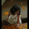 Pearls embedded Waterlife Handwork Pure Muslin Silk Top & Skirt Set - Off White Color - Funny Bones Clothings