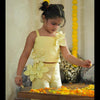 Pearl Embeded Sunflower Pure Organza Top Plazzo Set - Yellow Color - Funny Bones Clothings