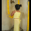 Pearl Embeded Sunflower Pure Organza Top Plazzo Set - Yellow Color - Funny Bones Clothings