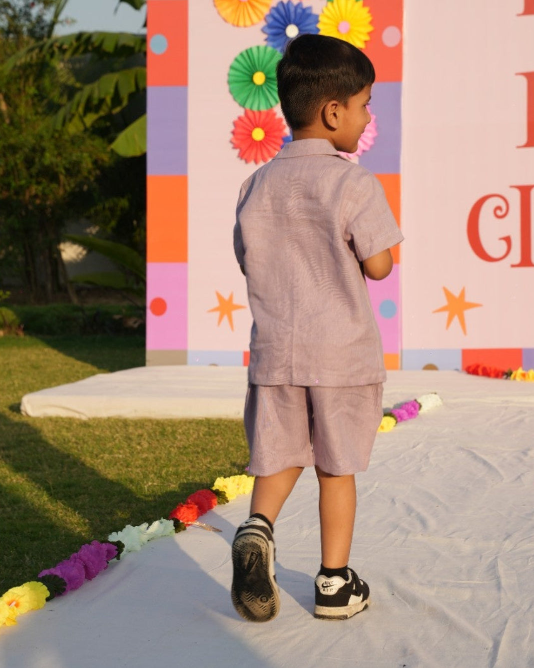 The Lilac Posy Handwork Premium Linen Coord Set