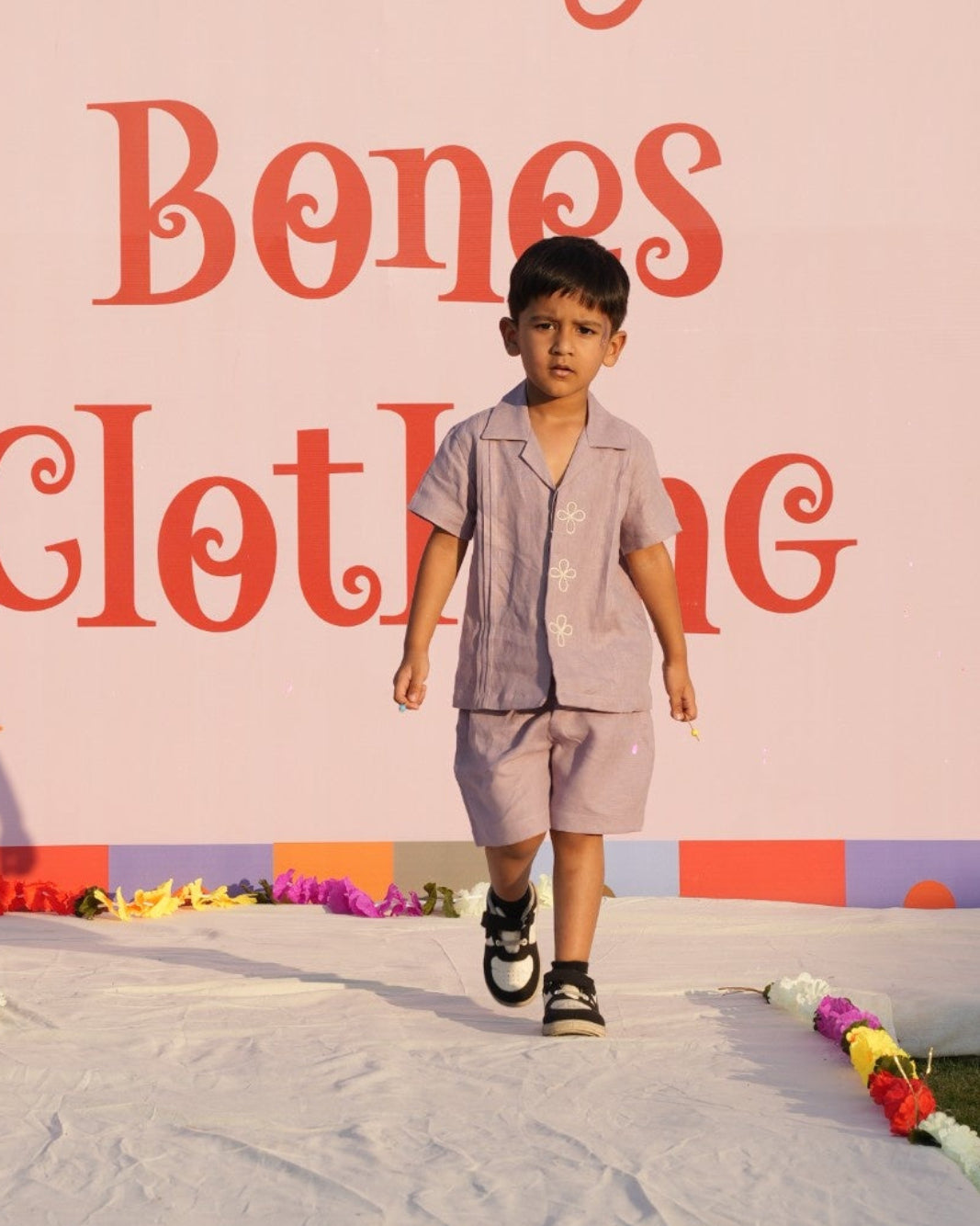 The Lilac Posy Handwork Premium Linen Coord Set