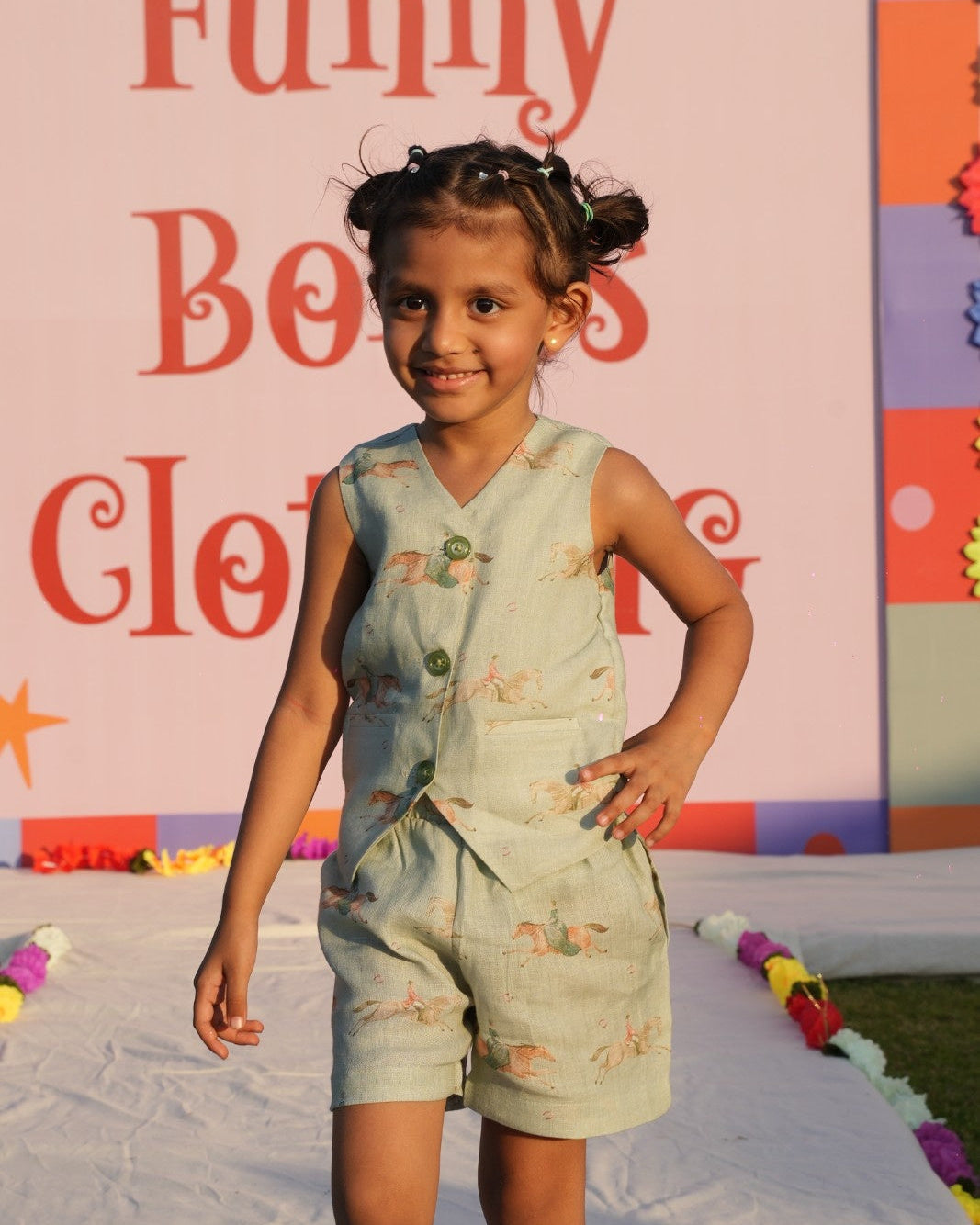 Mare & Stallion Print Premium Linen Coord Set