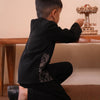 Midnight Prowl Themed Embriodered Bandgala Jodhpuri Blazer Set