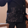 Midnight Prowl Themed Embriodered Bandgala Jodhpuri Blazer Set