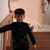 Midnight Prowl Themed Embriodered Bandgala Jodhpuri Blazer Set