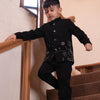 Midnight Prowl Themed Embriodered Bandgala Jodhpuri Blazer Set