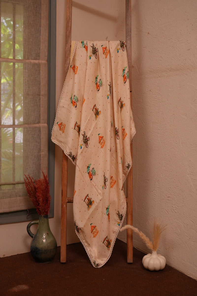 Circus Themed Bamboo Muslin Cotton Blanket