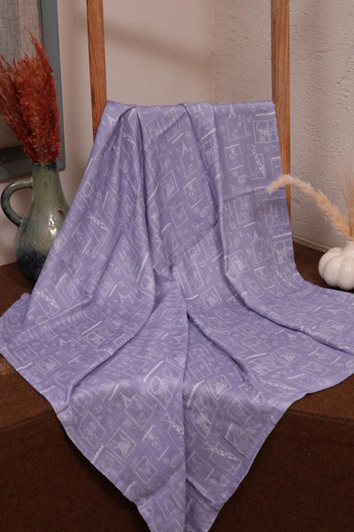 Framed Lion Themed Bamboo Muslin Cotton Blanket