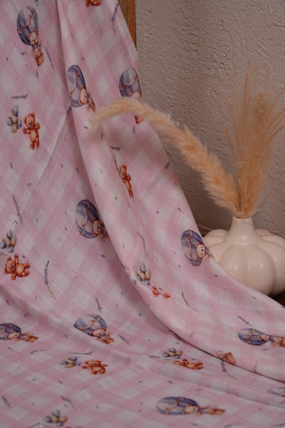 Teddy and The Air Themed Bamboo Muslin Cotton Blanket