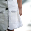 Luxe Ivory Edge Cotton Linen Blazer Dress