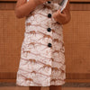 The Mystic Felines Printed Pure Linen BLazer Dress