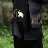 Royal Elephant Work Premium Satin Jodhpuri Open Jacket with Kurta Pajama Set - Funny Bones Clothings