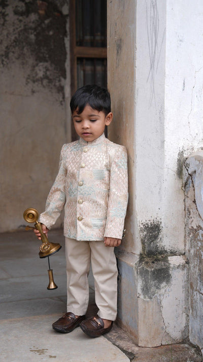 Deer Work Premium Velvet Jodhpuri Bandgala with Pants - Funny Bones Clothings