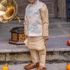 Deer Work Koti with Premium Silk Kurta Pajama Set - Funny Bones Clothings