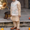 Deer Work Koti with Premium Silk Kurta Pajama Set - Funny Bones Clothings