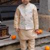 Deer Work Koti with Premium Silk Kurta Pajama Set - Funny Bones Clothings