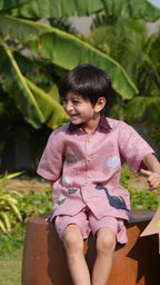 Ancient Valley Appliqué Handwork Premium Linen Coord Set