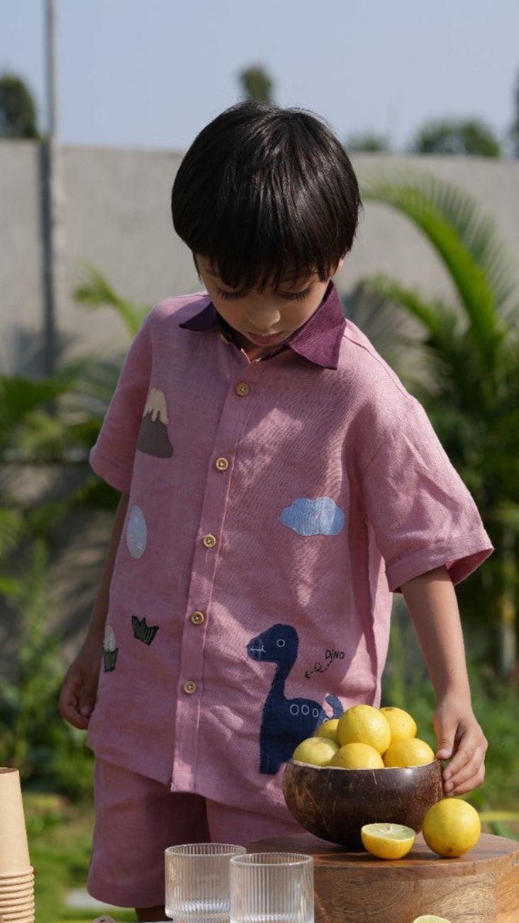 Ancient Valley Appliqué Handwork Premium Linen Coord Set