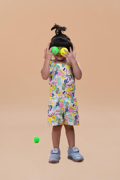 Fruit and Punch Printed Pure Linen Jumpsuit - Funny Bones Clothings