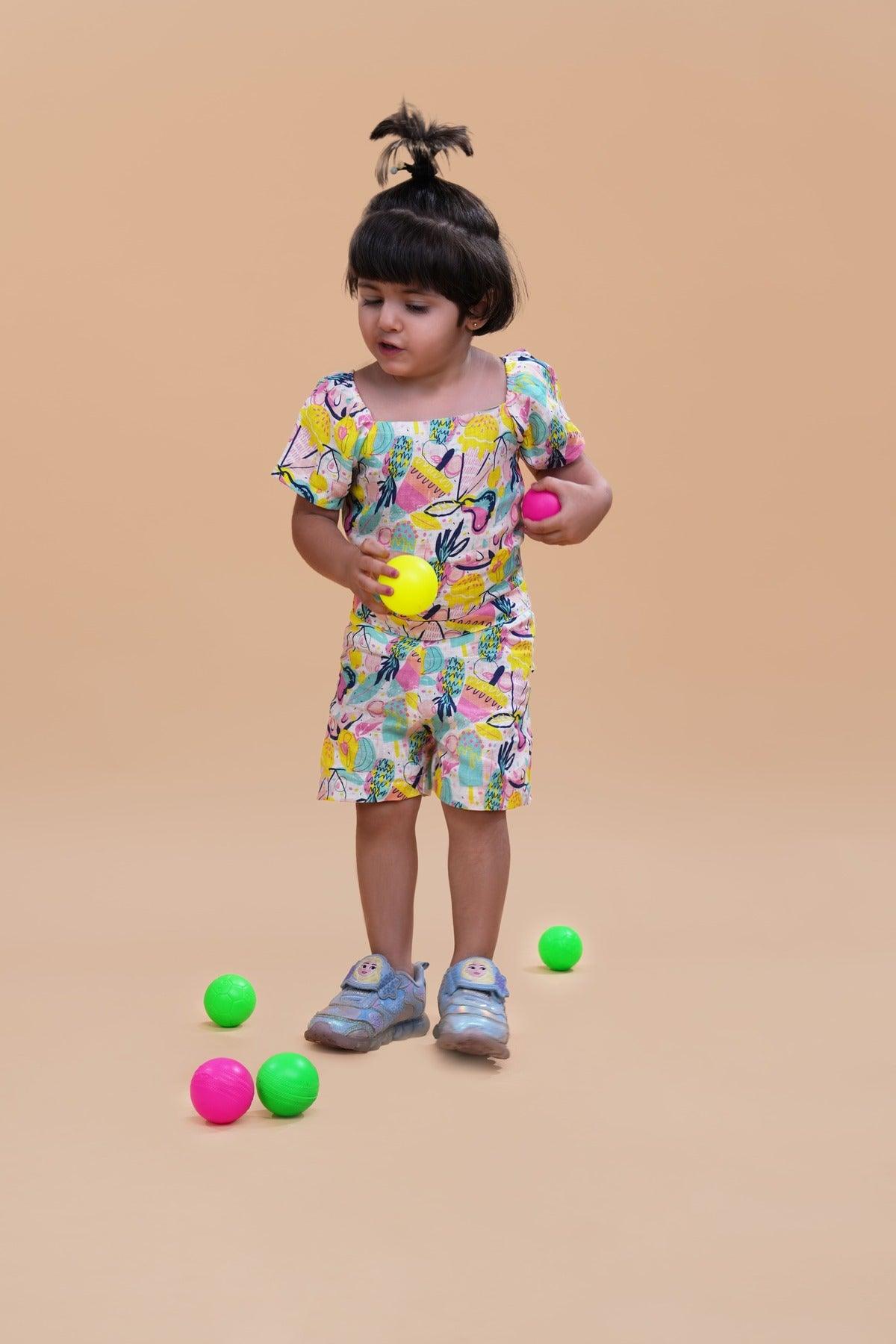 Fruit and Punch Printed Pure Linen Jumpsuit - Funny Bones Clothings