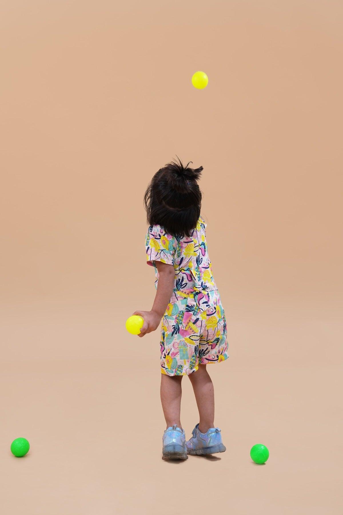 Fruit and Punch Printed Pure Linen Jumpsuit - Funny Bones Clothings