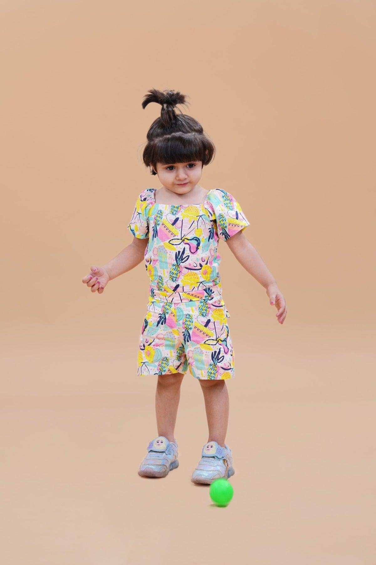 Fruit and Punch Printed Pure Linen Jumpsuit - Funny Bones Clothings