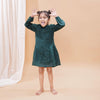 Bottle Green Pure Linen Full Sleeves Dress - Funny Bones Clothings