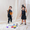 Waist Coat with Skirt Styled Shorts - Black Colour, Cotton Linen - Funny Bones Clothings