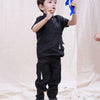 Box Styled Pocketed Pure Linen Black Coord - Funny Bones Clothings
