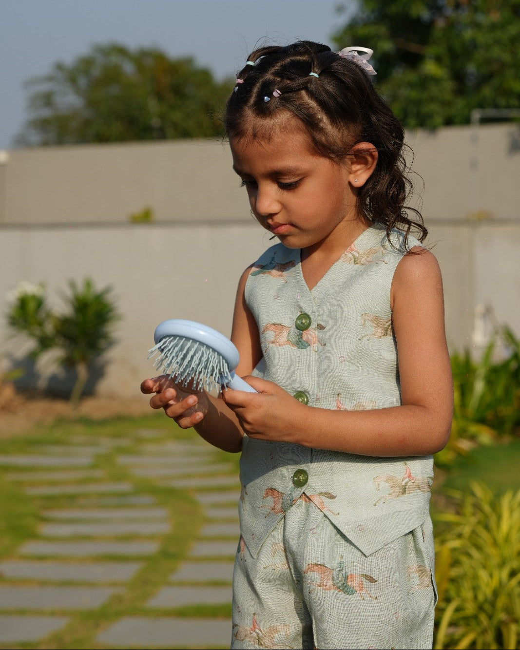 Mare & Stallion Print Premium Linen Coord Set