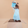 Sky Blue Pure Linen Sleeveless Dress - Funny Bones Clothings